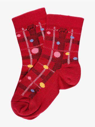 Socks for children with stripes and polka dots