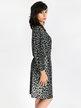 Soft midi dress with leopard print