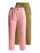 Soft silk effect trousers for women. Pack of 2 pieces