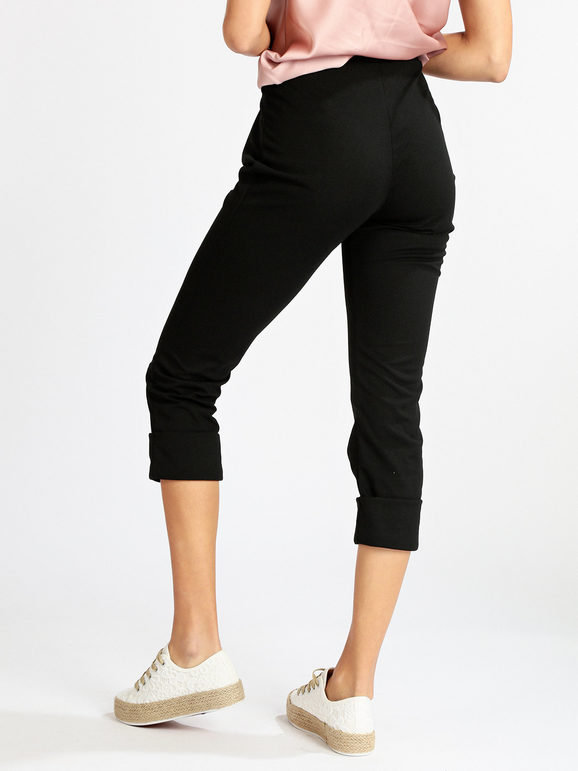 Soft women's trousers with turn-up