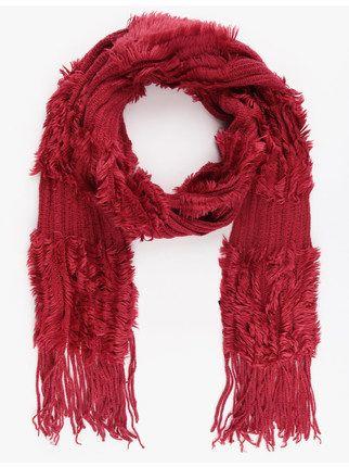 Soft wool blend scarf with fringes