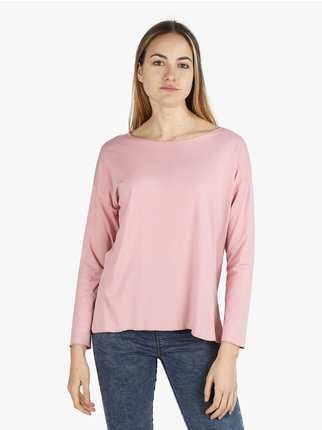 Solid color long-sleeved women's t-shirt