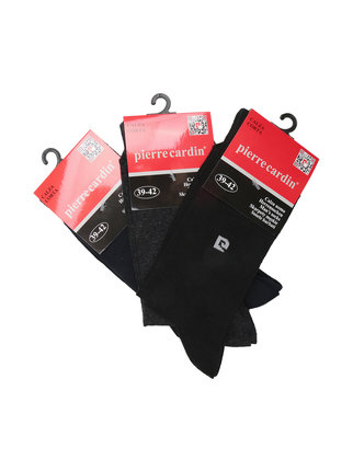 Solid color men's short socks. Pack of 3 pairs