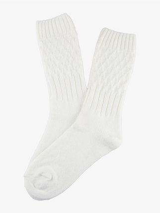 Solid color midi women's socks