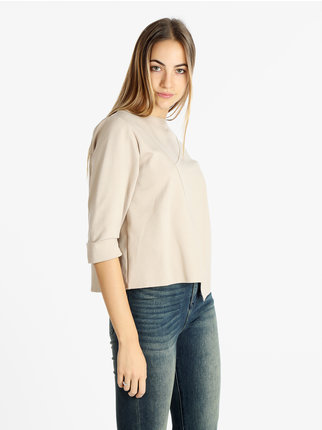 Solid color oversized women's sweater