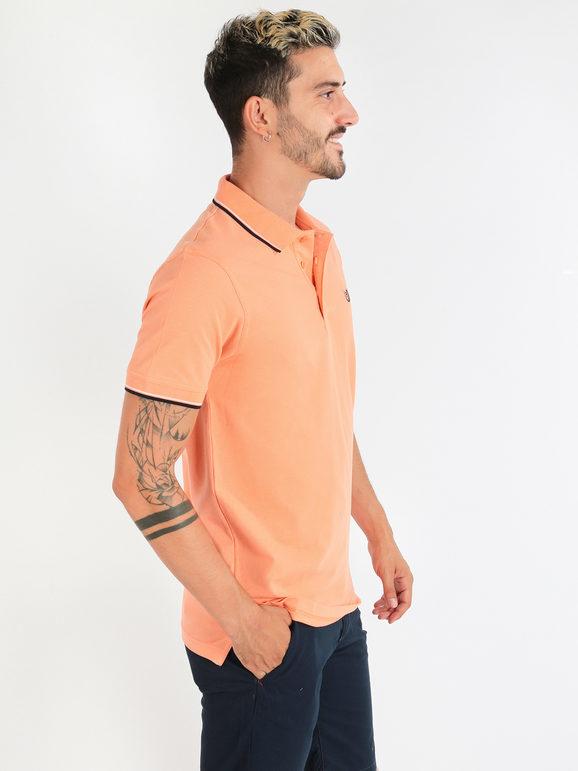 Solid color short sleeve men's polo shirt