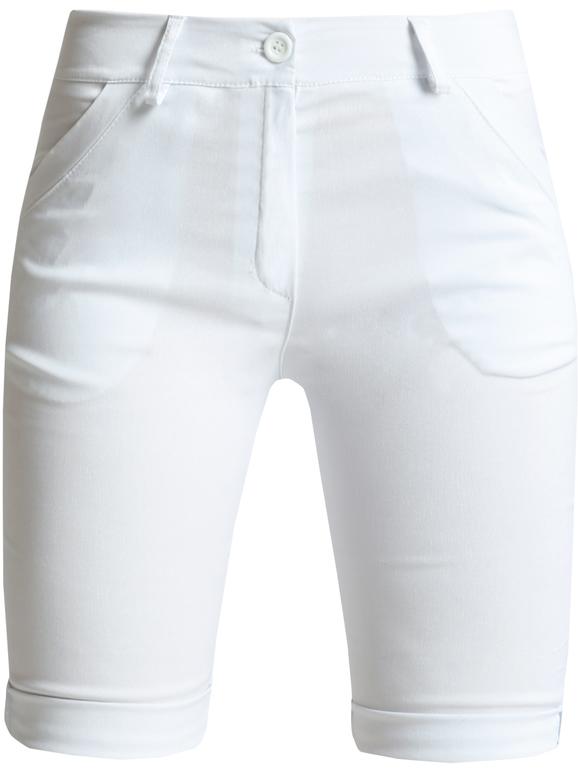 Solid color stretch bermuda shorts