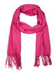 Solid color women's scarf with fringes