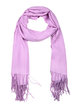 Solid color women's scarf with fringes