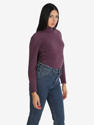 Solid color women's turtleneck t-shirt