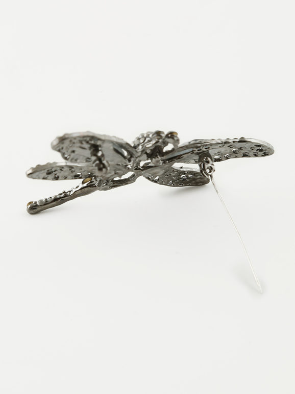 Spilla libellula elegante con strass e pietre