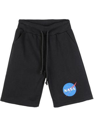 Sports shorts with NASA logo print