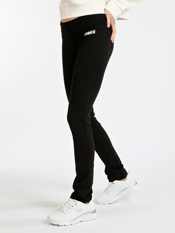 Sporty women's trousers with glitter lettering