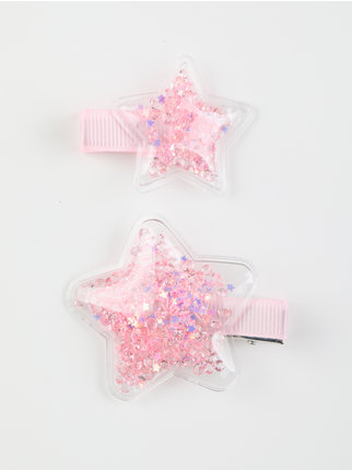Star hair clip with glitter