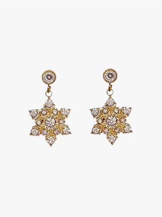 Steel earrings with snowflake for women