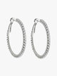 Steel hoop earrings with rhinestones for women