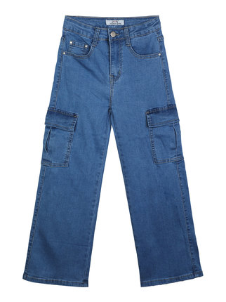 Straight leg cargo jeans for girls