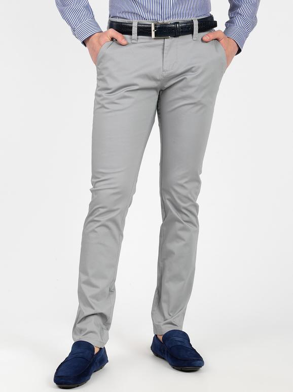 Straight leg cotton trousers