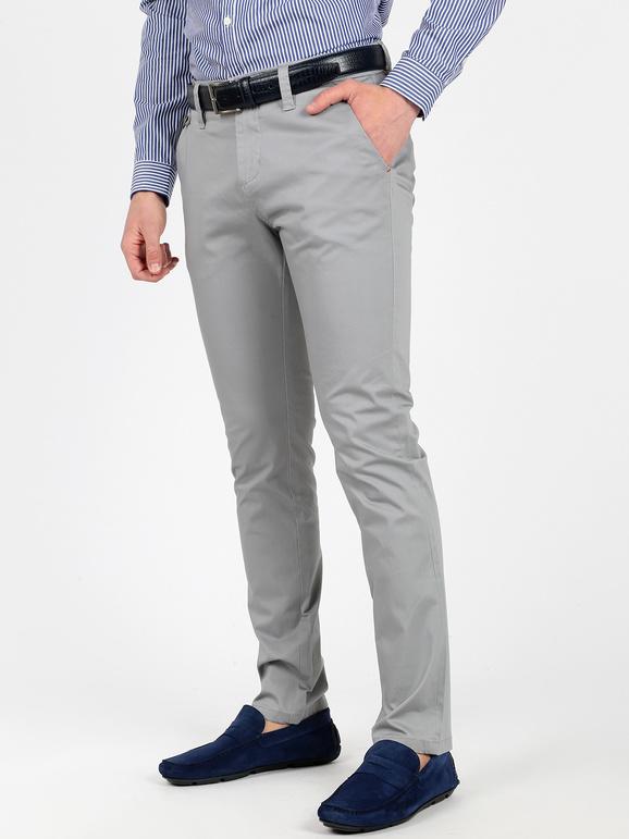 Straight leg cotton trousers