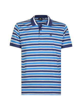 Striped cotton polo shirt for men