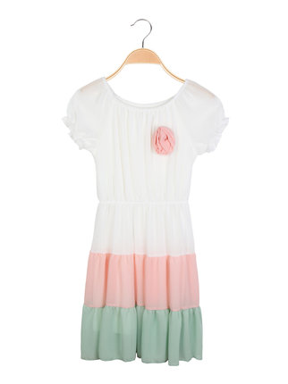 Striped girl's dress with little rose