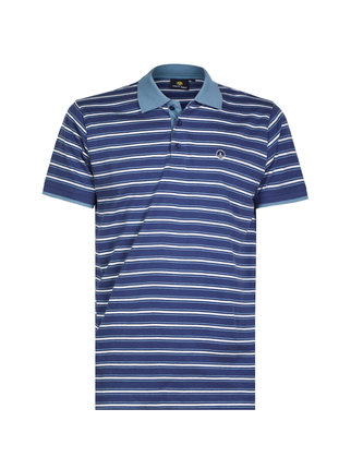 Striped short sleeve polo shirt for men