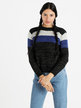 Striped women's cropped sweater