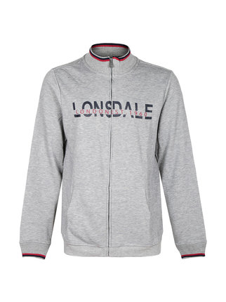 Lonsdale Hombre Essentials Sudadera Polar Cuello Redondo Gris