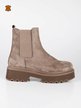Suede chelsea boots with heel and platform