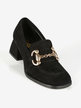 Suede loafers with heel