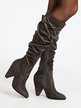 Suede women's boots with heel