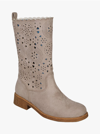 Suede women's summer ankle boots