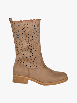 Suede women's summer ankle boots
