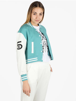 Sweat bomber style collège pour femme
