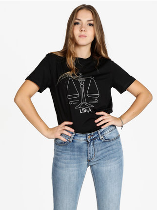 T-shirt à manches courtes pour femmes signe du zodiaque Balance