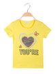 T-shirt bambina con cuore di paillettes