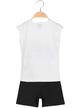 T-shirt blanc + short noir Costume 2 pièces en coton