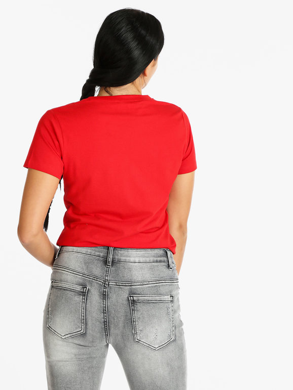 T-shirt col rond manches courtes femme