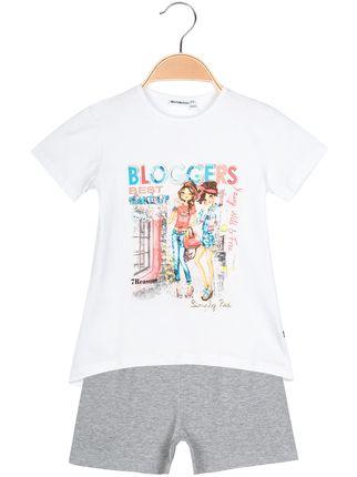 T-shirt con disegni + pantaloncini completo 2 pezzi in cotone