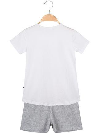 T-shirt con stampa disegni e strass + shorts completo in cotone estivo