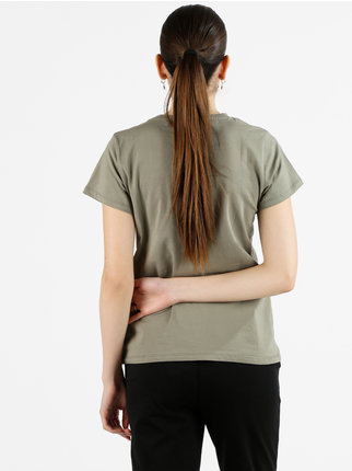 T-shirt da donna decorata con perline e strass