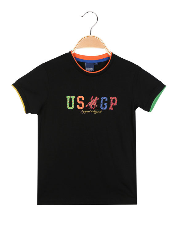 T-shirt da ragazzo con scritta colorata