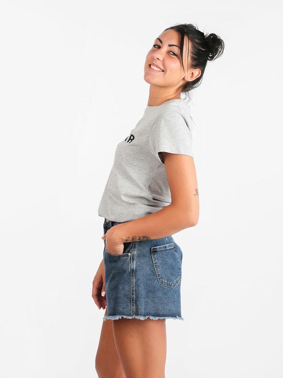 T-shirt donna in cotone con scritta
