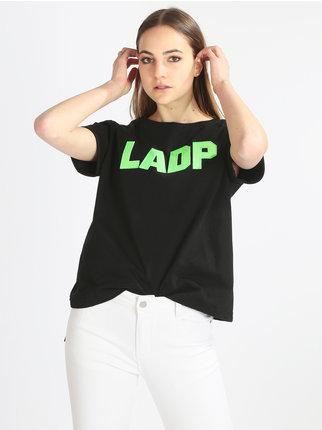 T-shirt donna manica corta con scritta