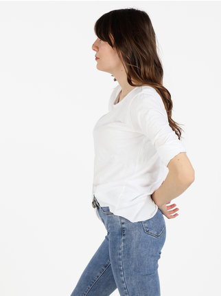T-shirt donna oversize a maniche lunghe
