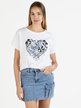 T-shirt donna oversize con stampa cuore