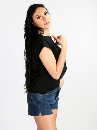 T-shirt en coton à manches courtes pour femme