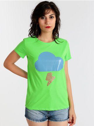 T-shirt femme avec imprimé et paillettes