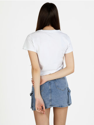 T-shirt femme avec imprimé et strass