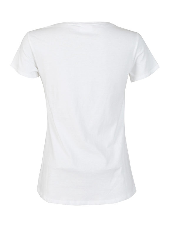T-shirt femme avec imprimé logo pailleté